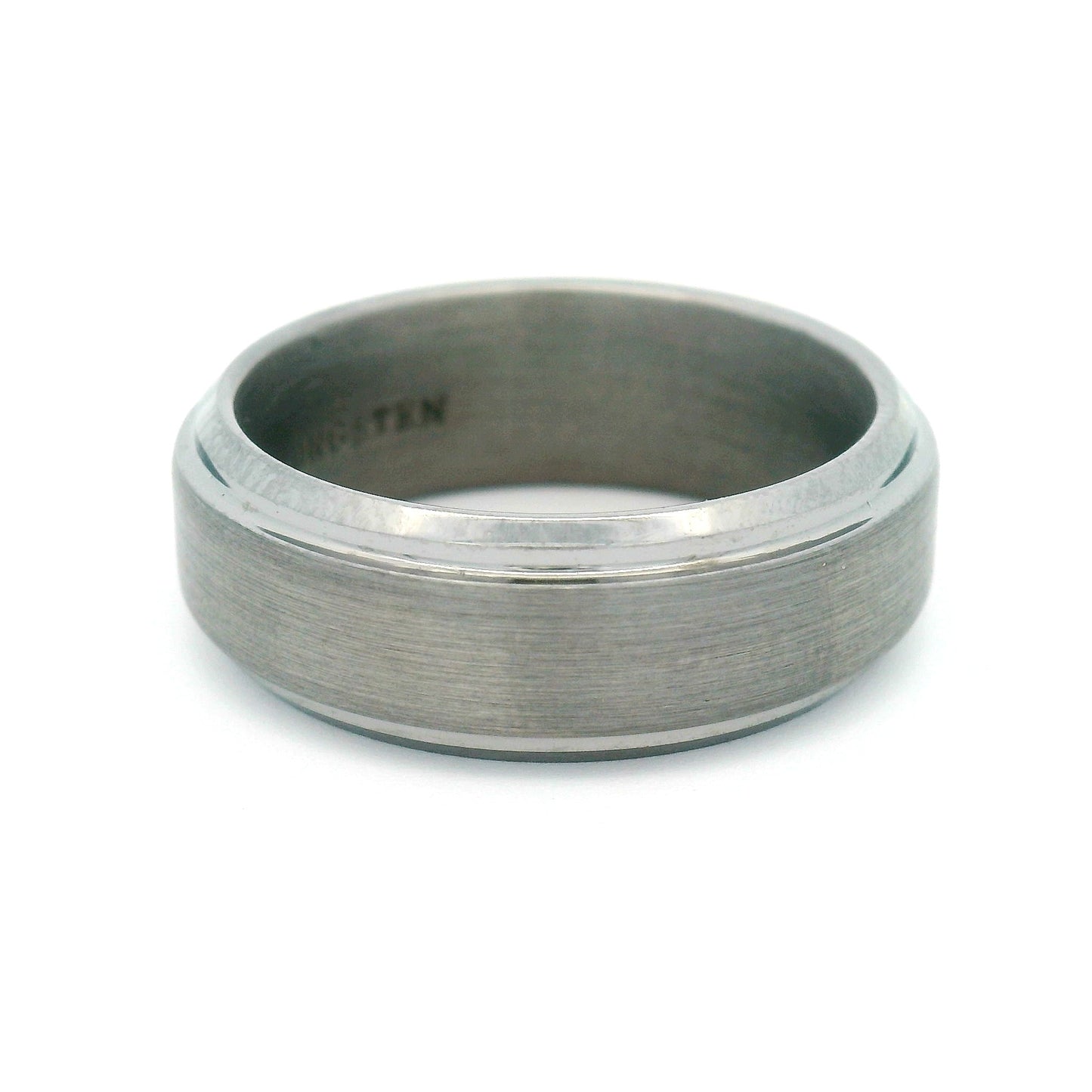 Tungsten 7mm Wide Beveled Satin Band