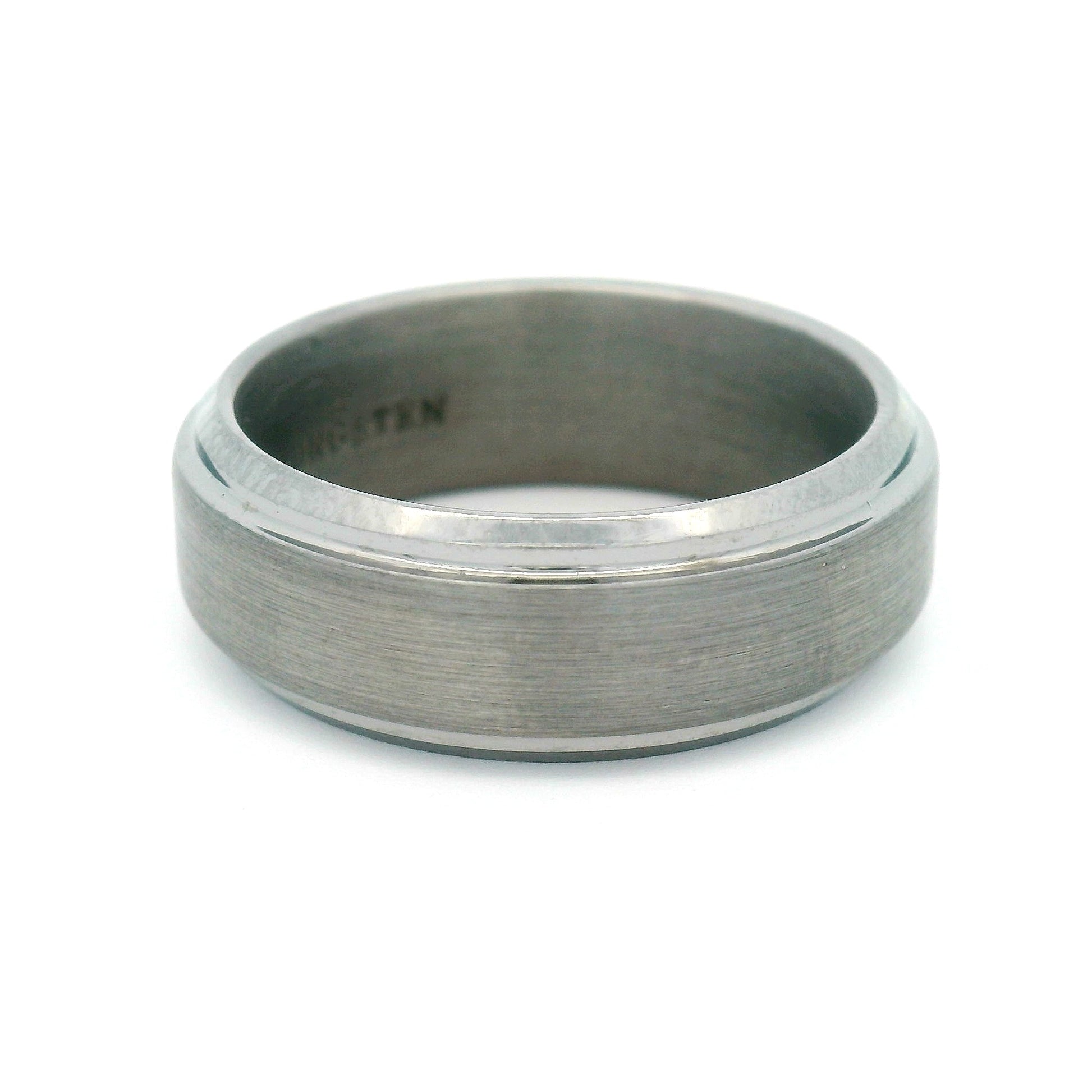 Tungsten 7mm Wide Beveled Satin Band