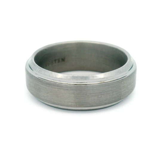 Tungsten 7mm Wide Beveled Satin Band