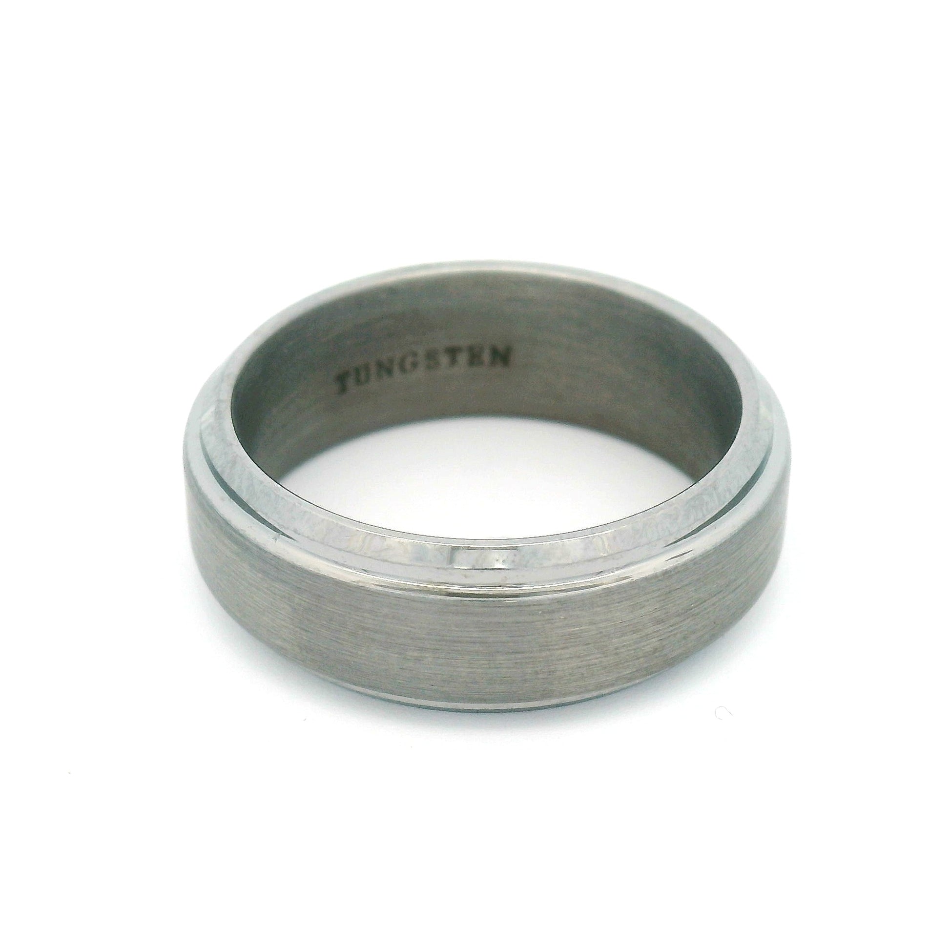 Tungsten 7mm Wide Beveled Satin Band