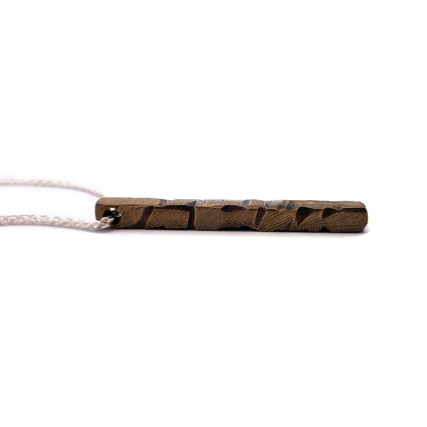 Textured Brass Bar Necklace