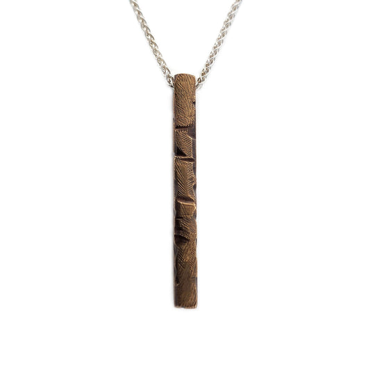 Textured Brass Bar Necklace
