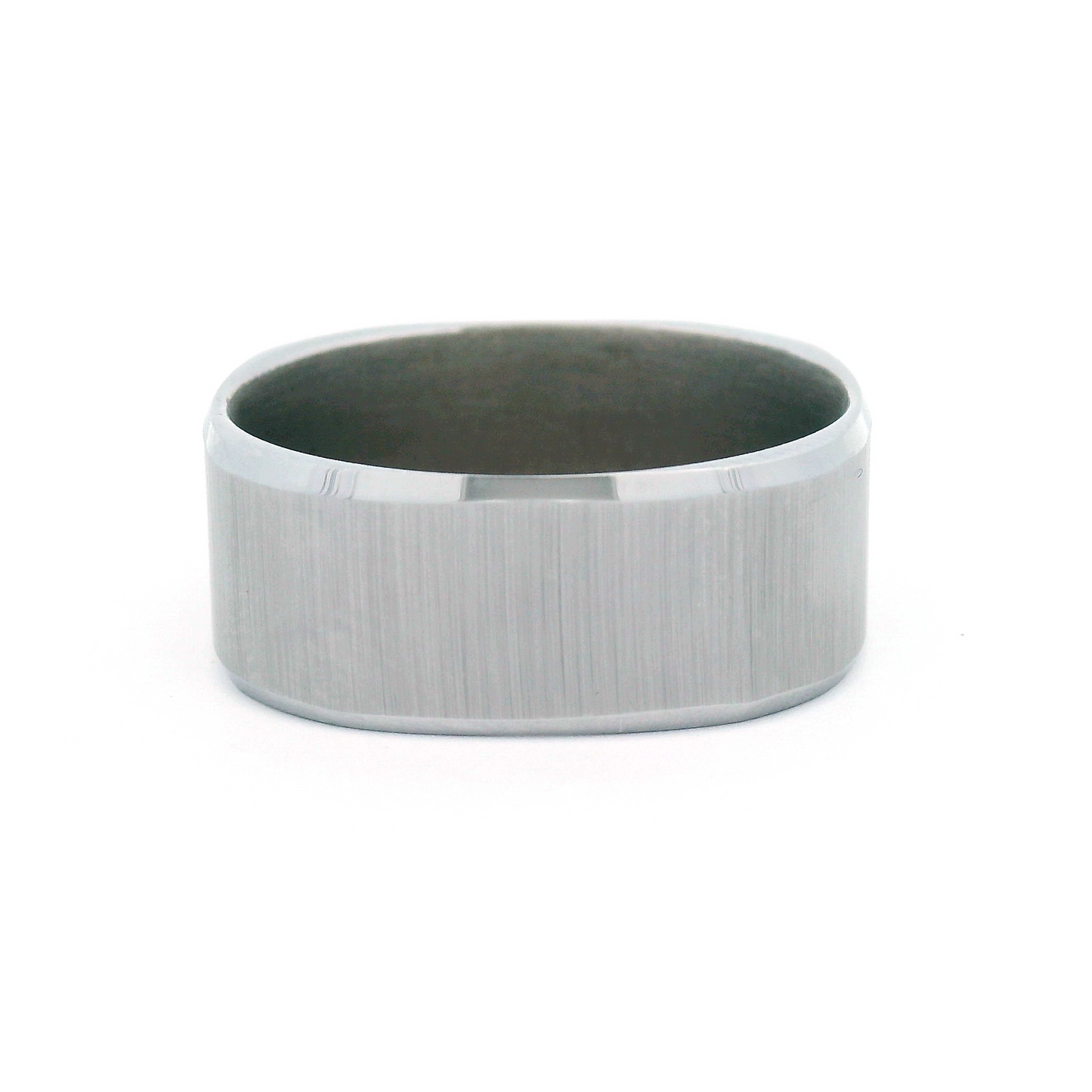 Shimmer Tungsten 8mm Wide Soft Square Band