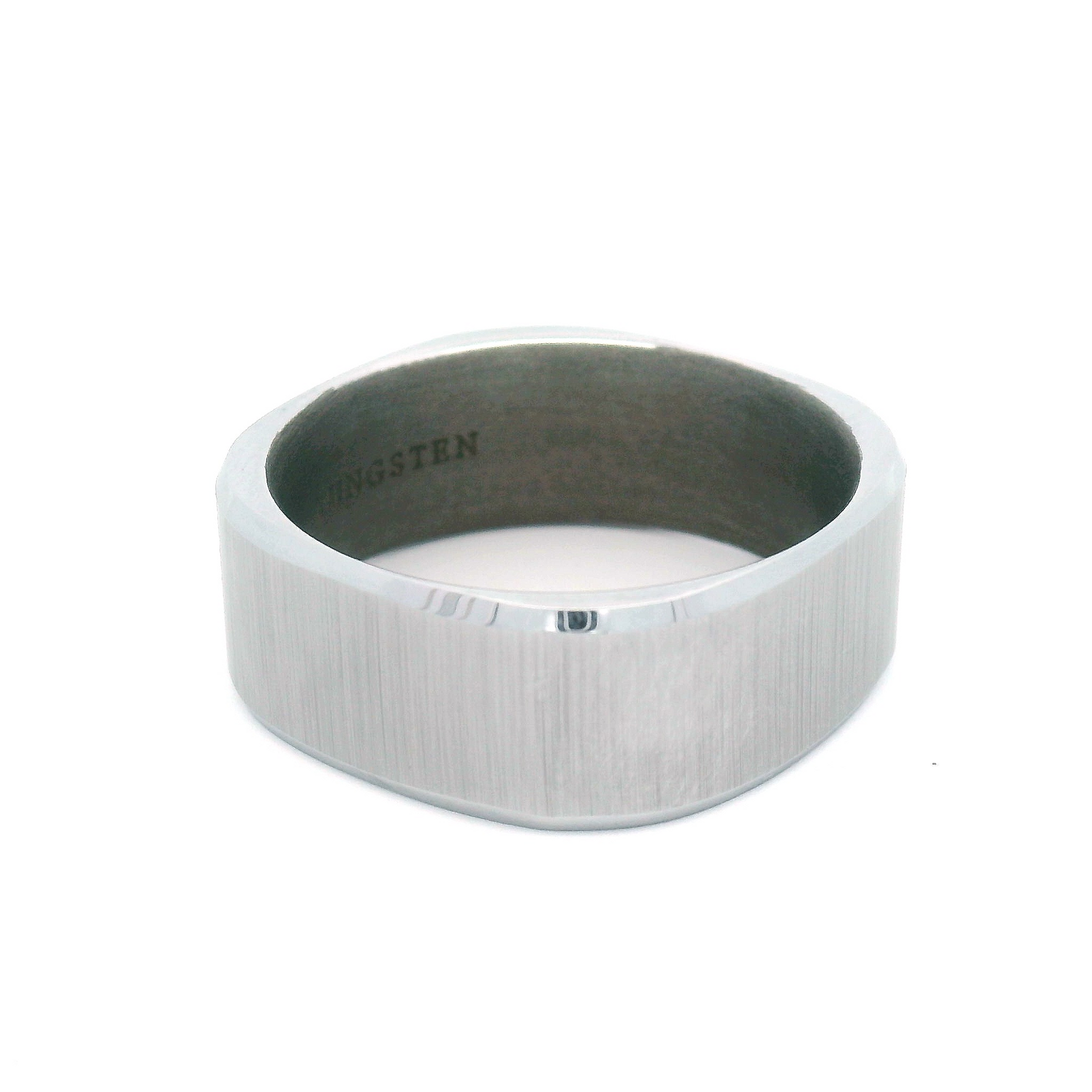Shimmer Tungsten 8mm Wide Soft Square Band