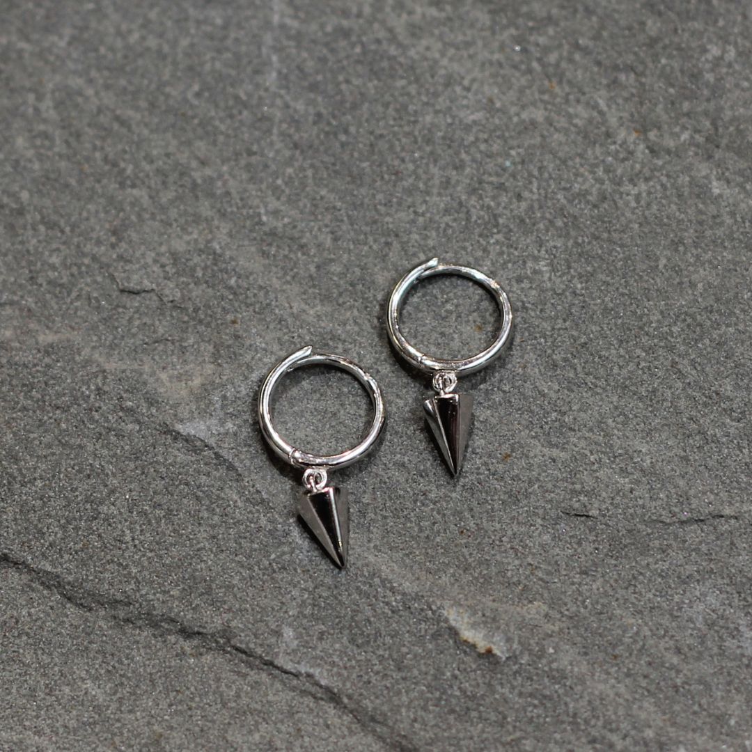 Mini Drop Spike Huggie Earrings