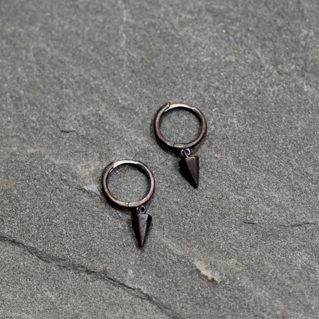 Mini Drop Spike Huggie Earrings