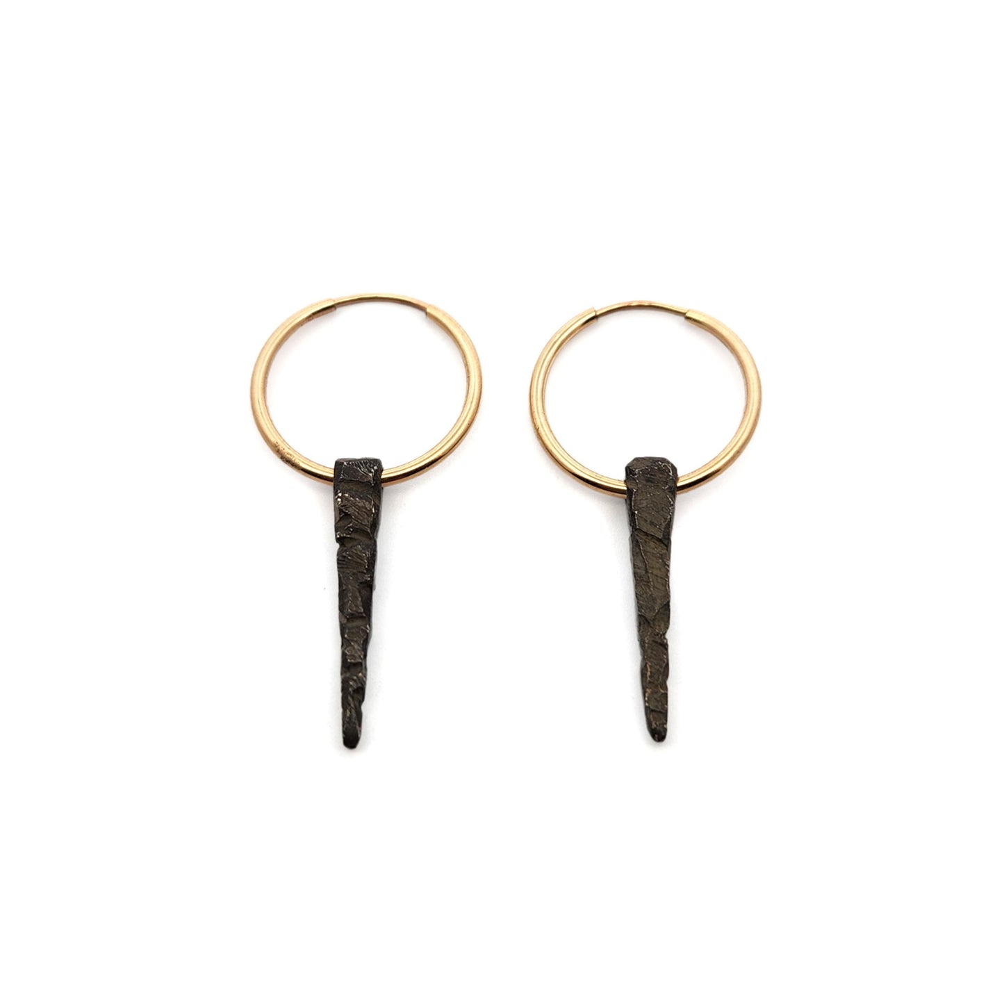 Medium Oxidized & Gold-Plated Silver Icicle Hoop Earrings