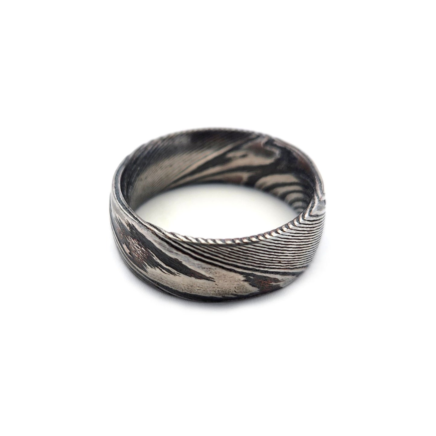 Black Damascus Steel Ring