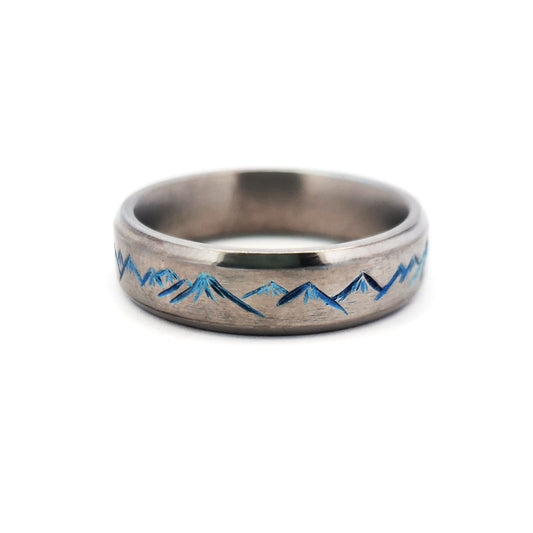 Titanium Anodized Mountain Ring