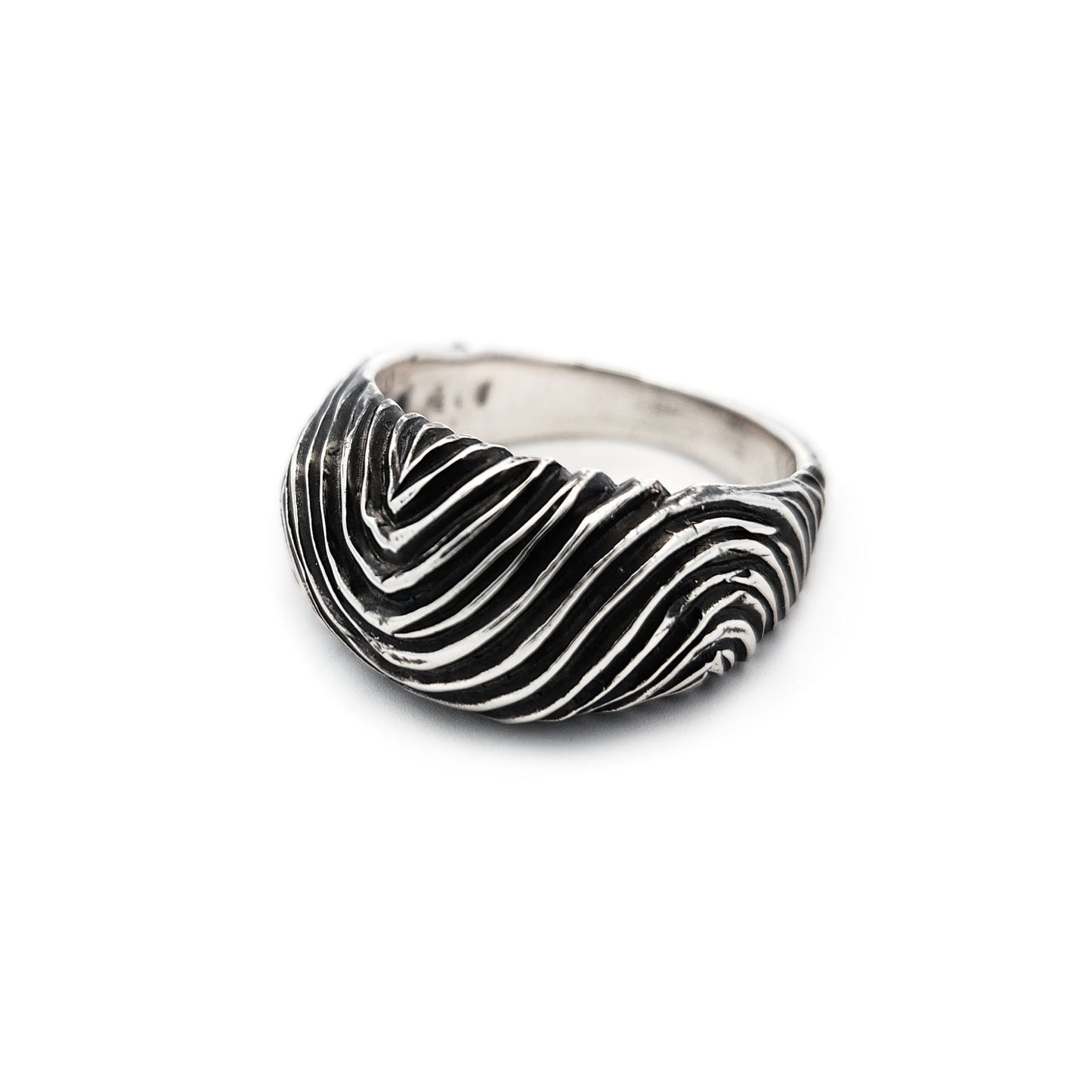 Sterling Silver Hand-Sculpted Fingerprint Ring