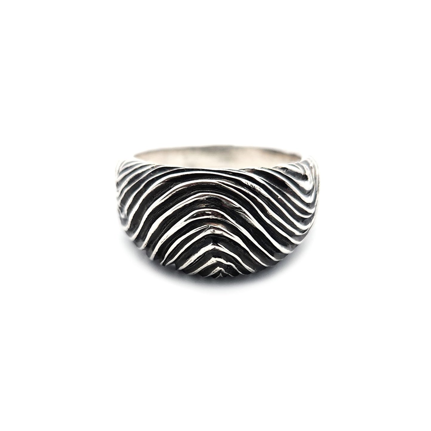 Sterling Silver Hand-Sculpted Fingerprint Ring