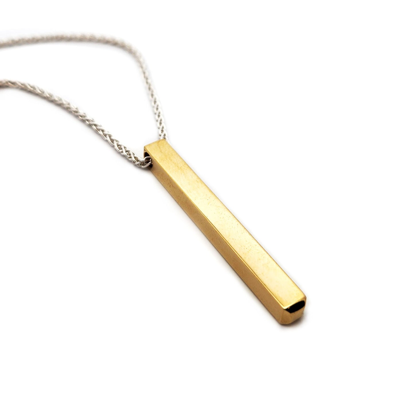 Engravable Brass Bar Necklace