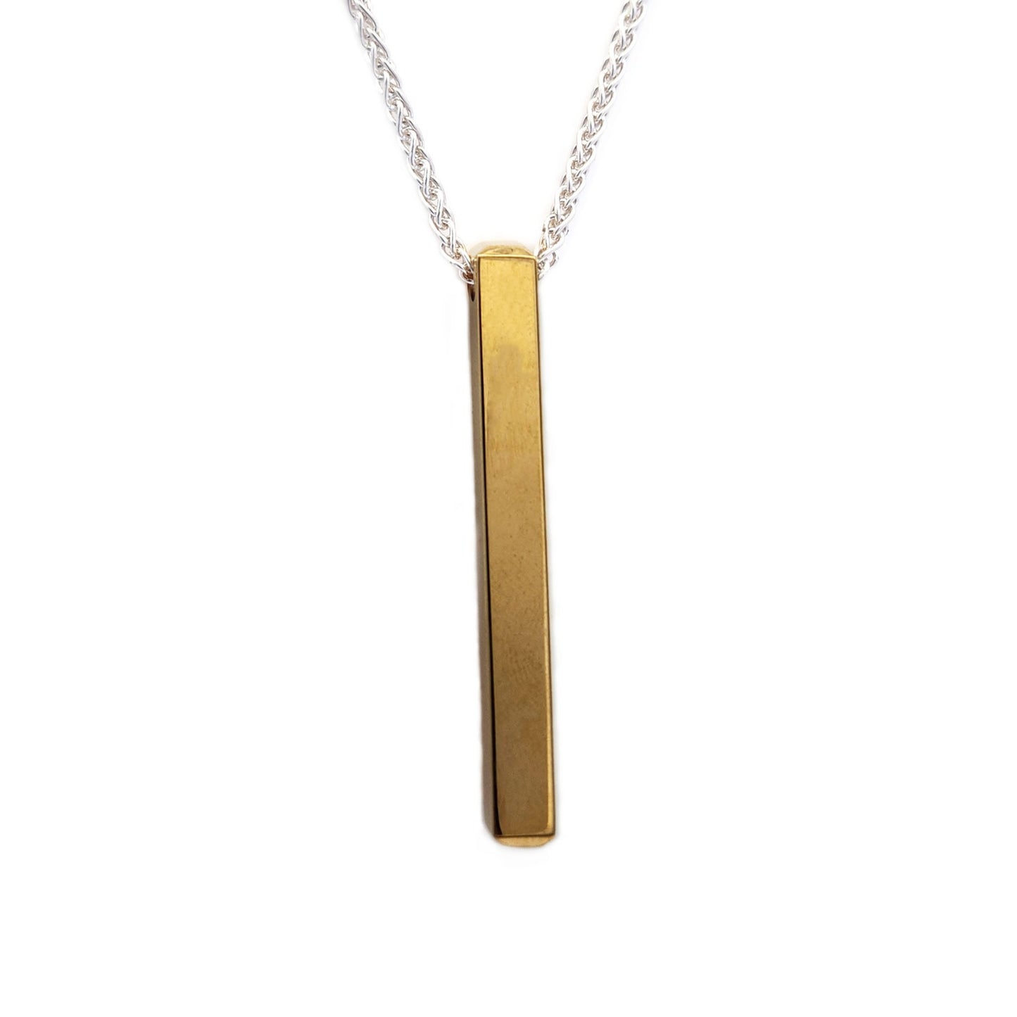Engravable Brass Bar Necklace