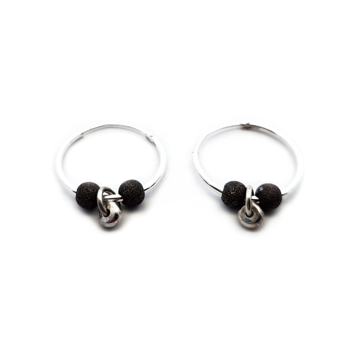 Sterling Silver Hoops with Charms