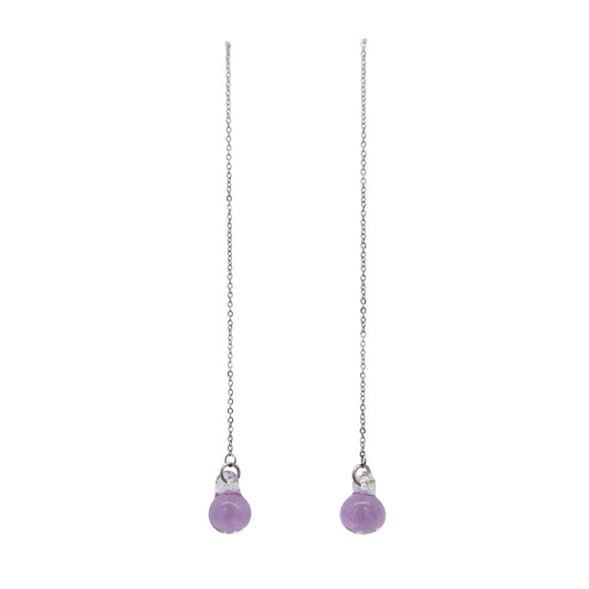 Long Chain Sphere Drop Earrings
