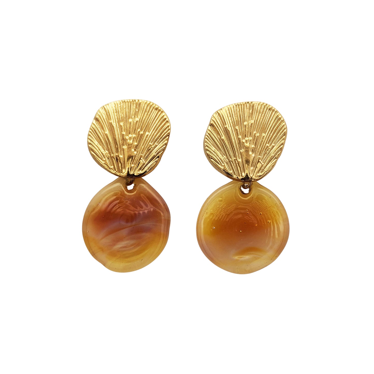 Amber Glass Drop Earrings