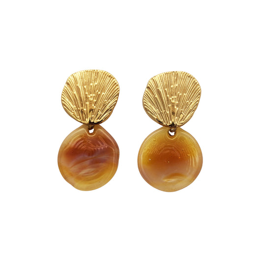 Amber Glass Drop Earrings