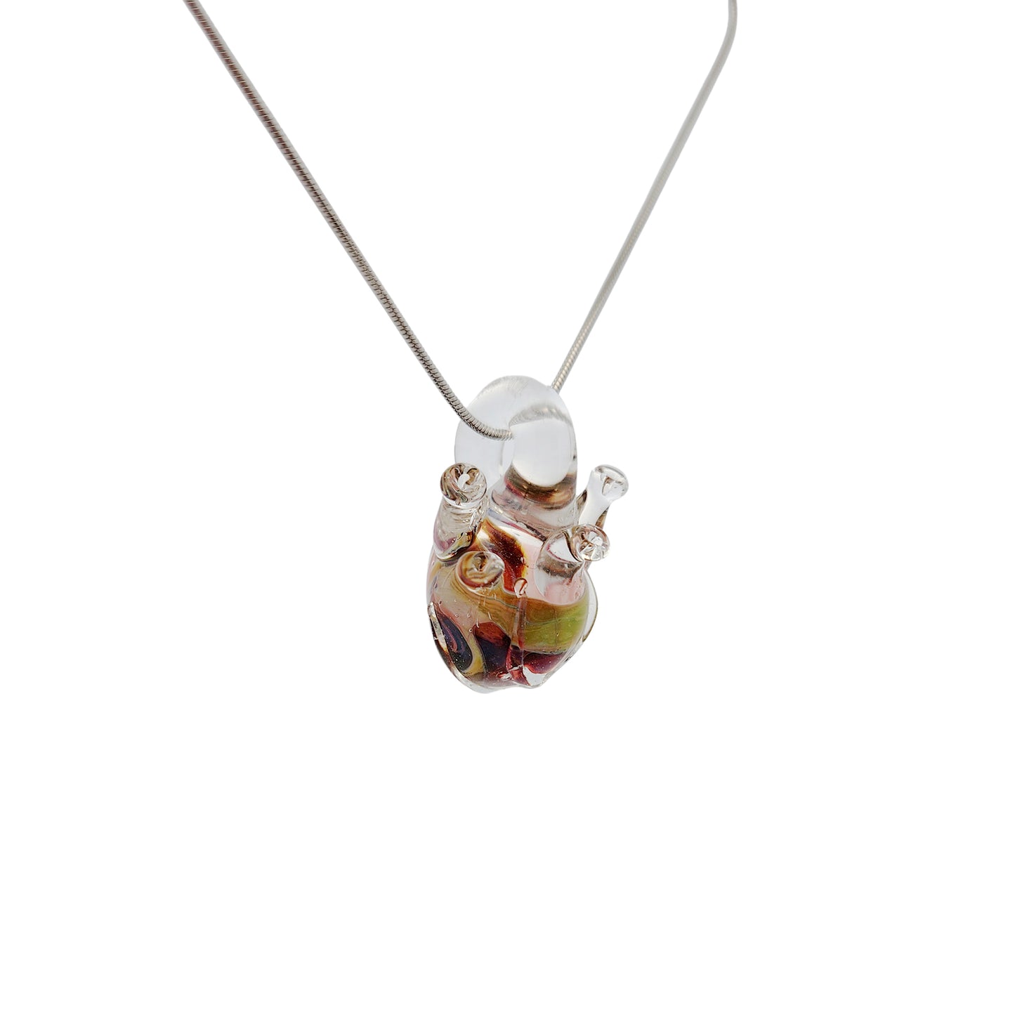 Glass Anatomical Heart Pendant