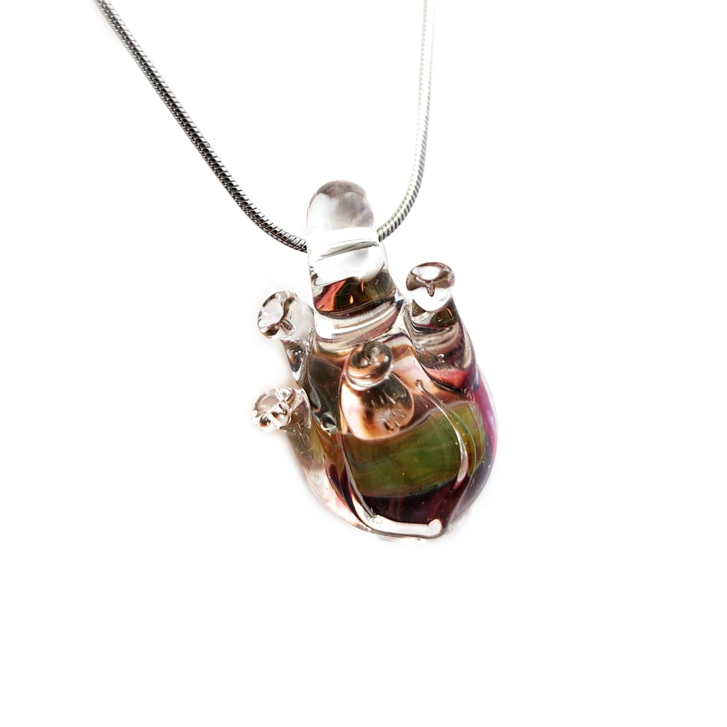 Glass Anatomical Heart Pendant