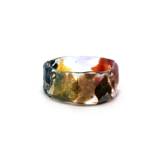 Organic Rainbow Glass Ring