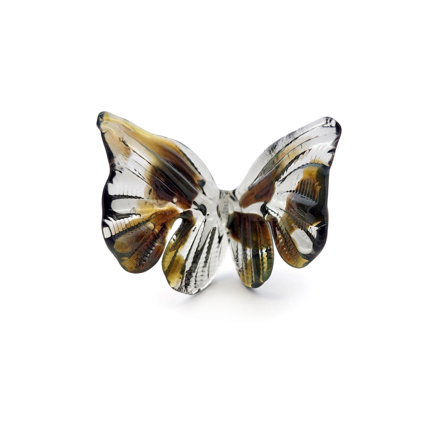 Clear & Black Glass Butterfly Ring