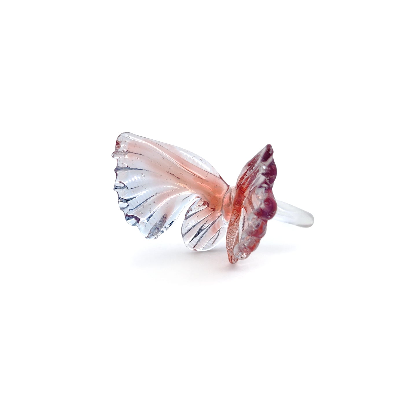 Pink & Purple Glass Butterfly Ring