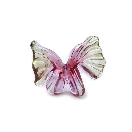 Pink Glass Butterfly Ring