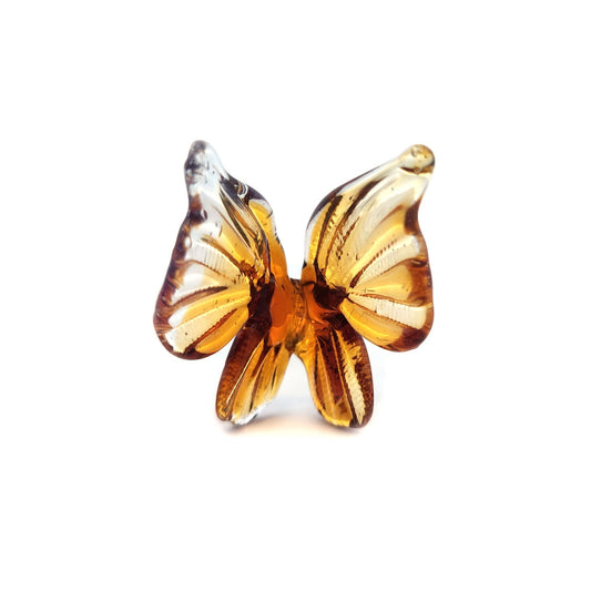 Orange Glass Butterfly Ring