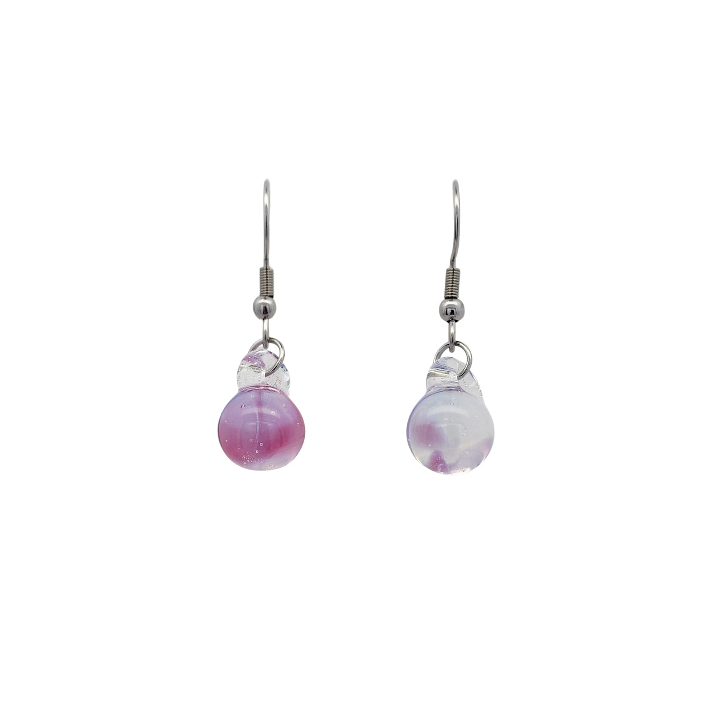 Purple Spherical Drop Earrings