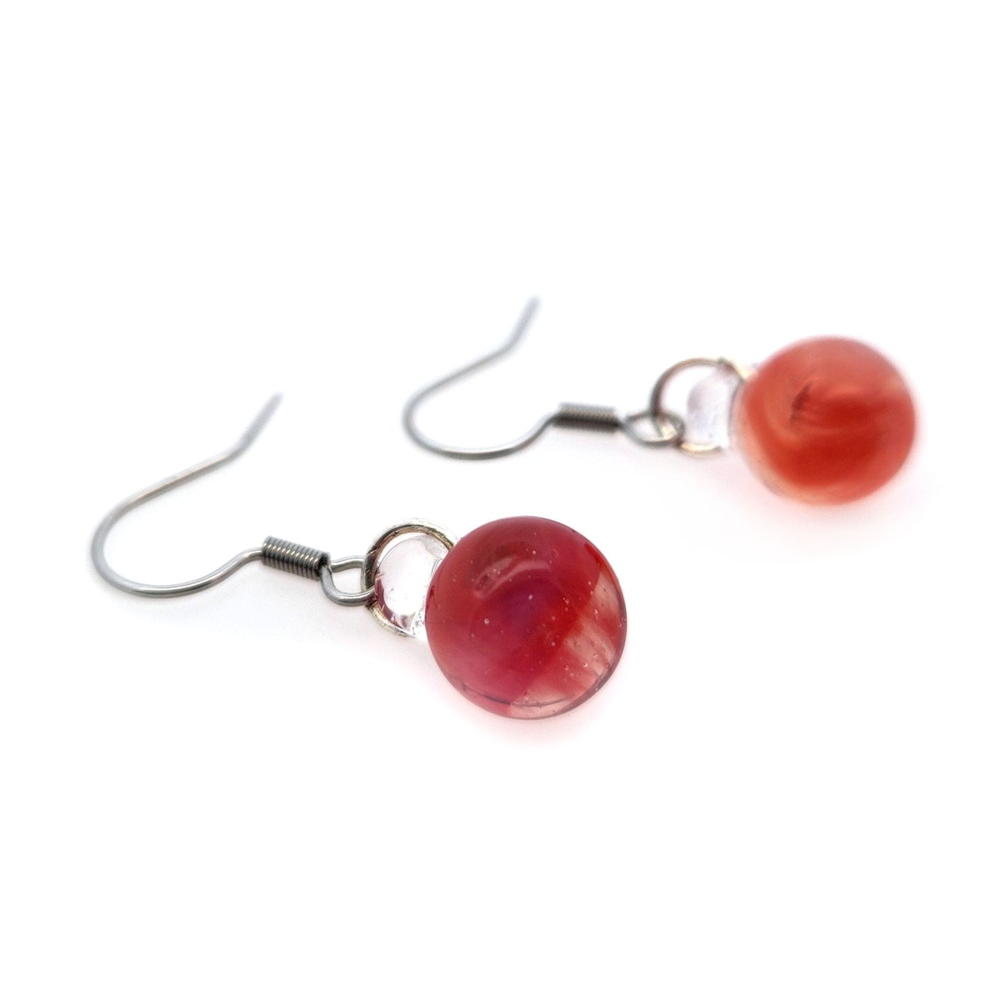 Orange Spherical Drop Earrings