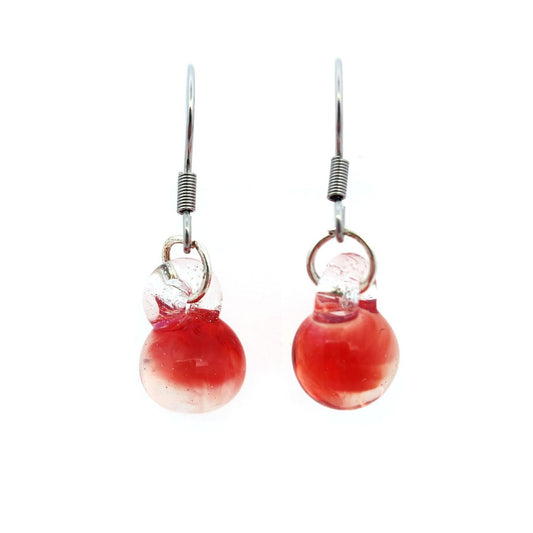 Orange Spherical Drop Earrings