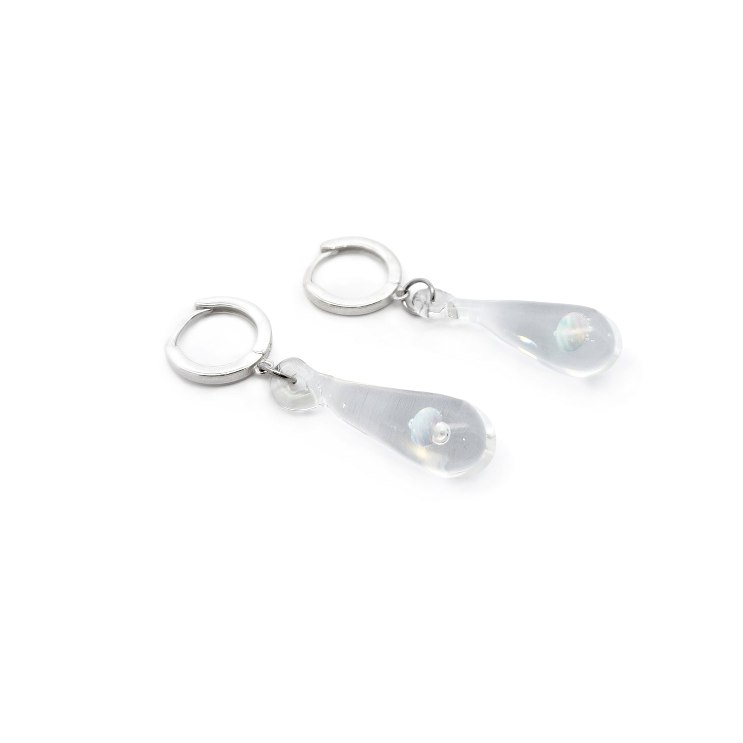 Glass Opal Teardrop Earrings
