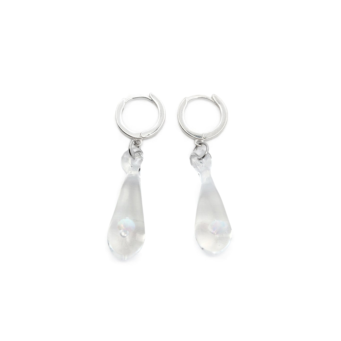 Glass Opal Teardrop Earrings