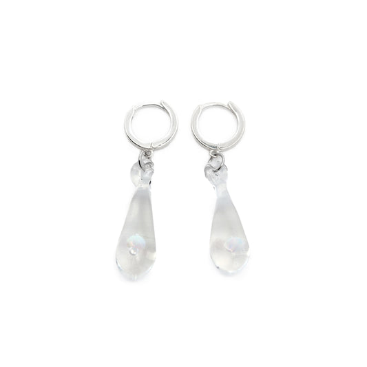 Glass Opal Teardrop Earrings