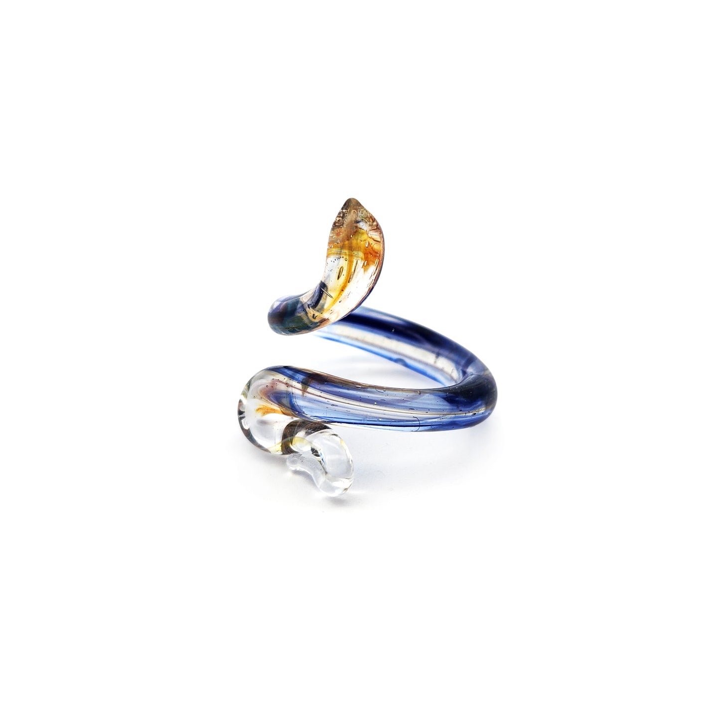 Yellow & Blue Glass Snake Ring