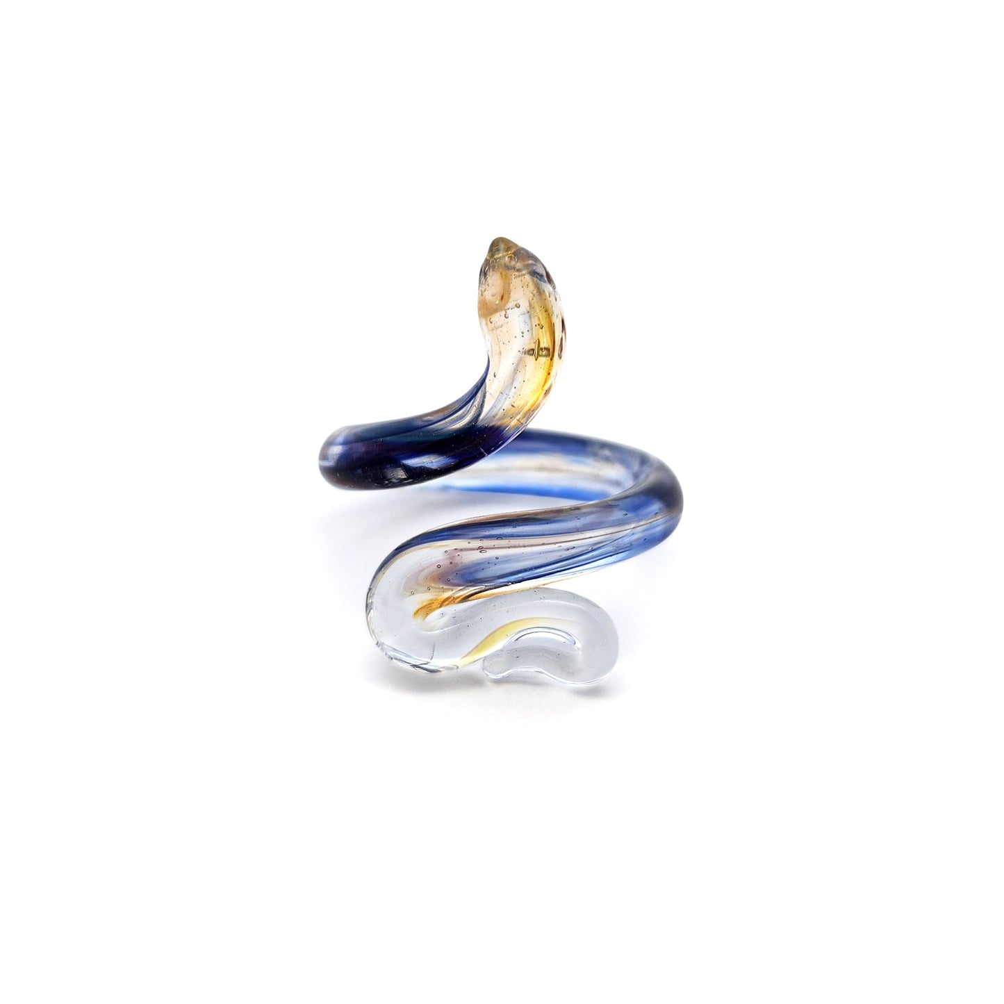 Yellow & Blue Glass Snake Ring