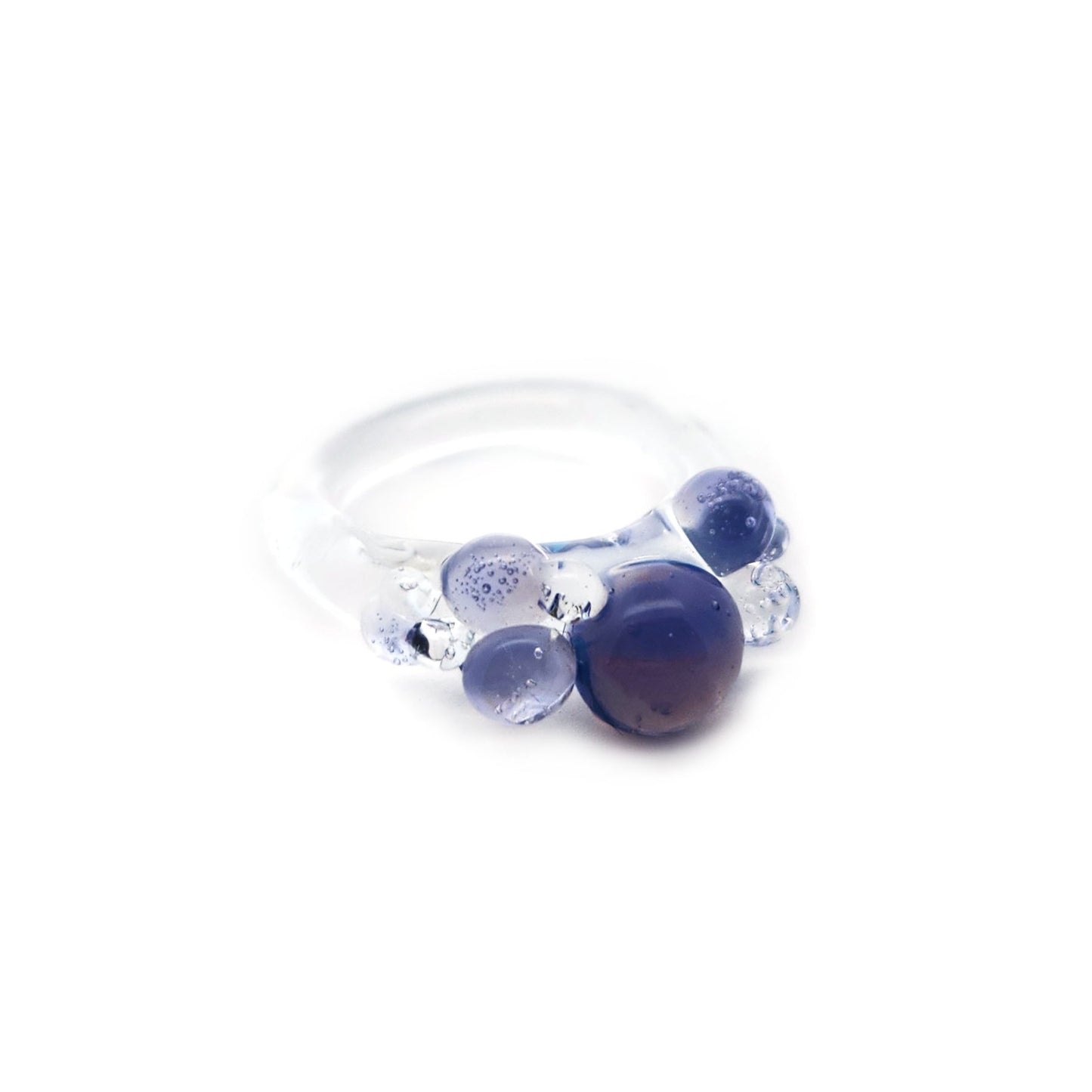 Purple Glass Raindrop Ring