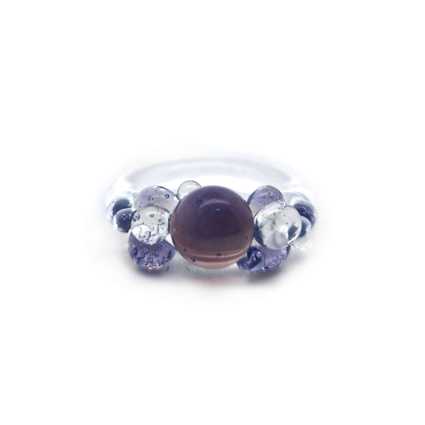 Purple Glass Raindrop Ring