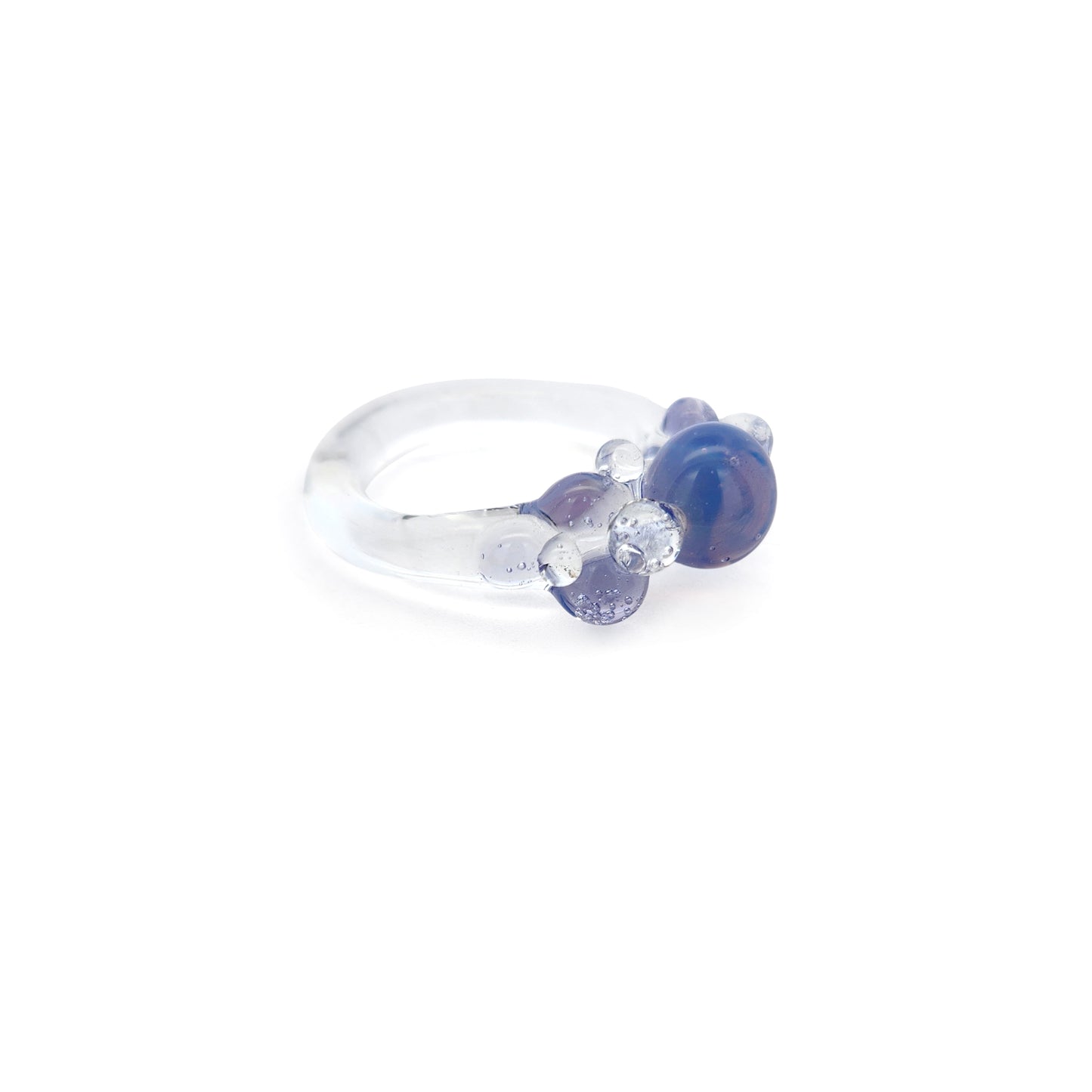 Purple Glass Raindrop Ring