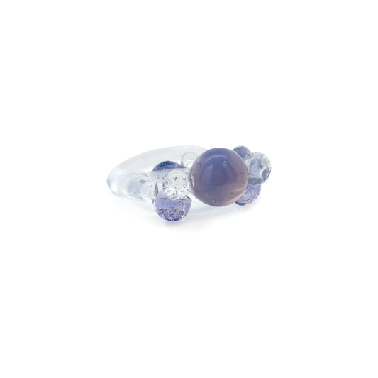 Purple Glass Raindrop Ring