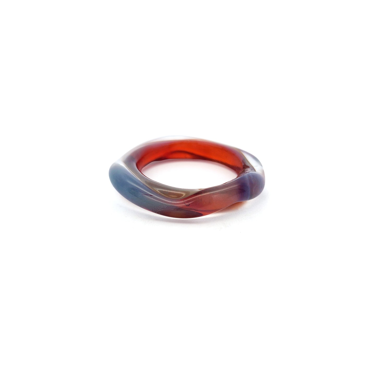 Orange & Blue Glass Ring