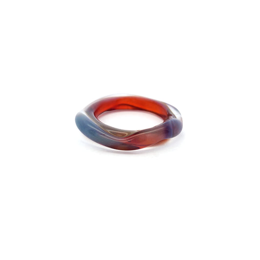 Orange & Blue Glass Ring