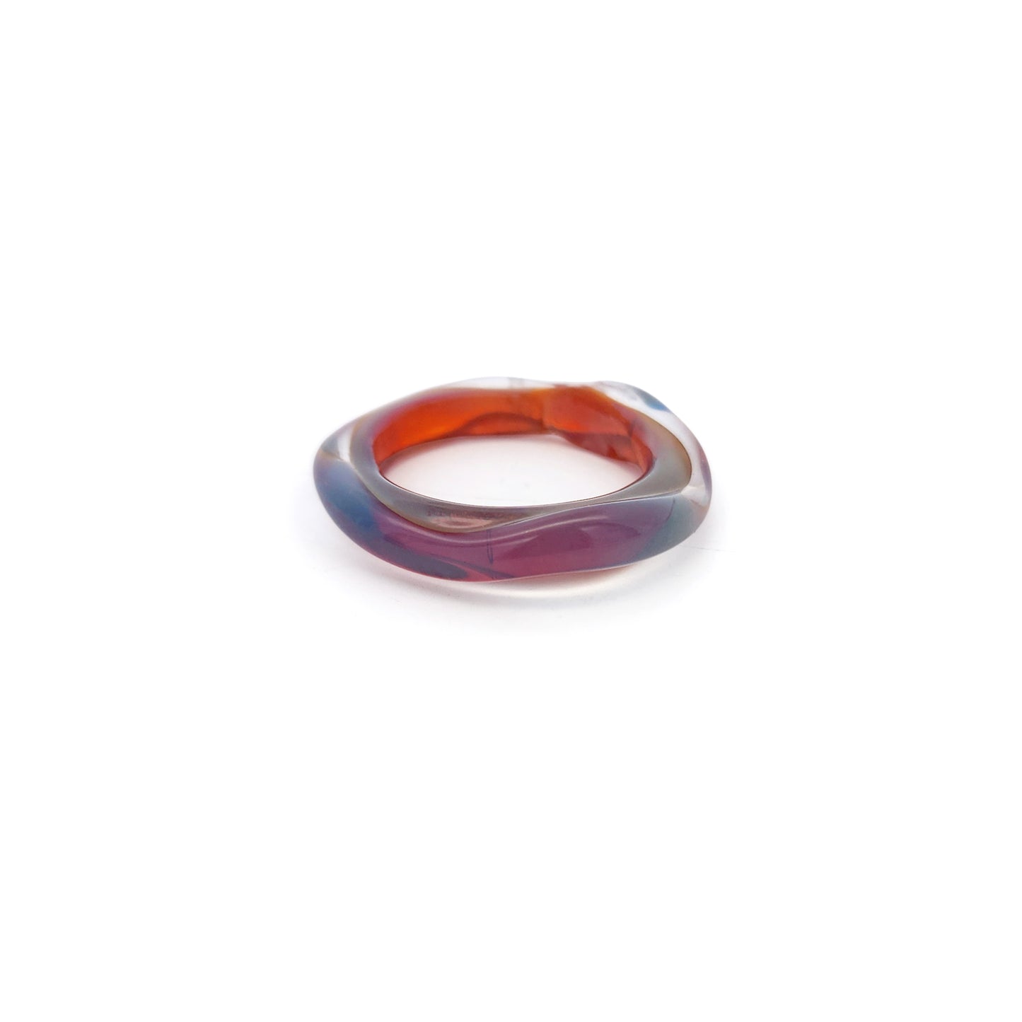 Orange & Blue Glass Ring