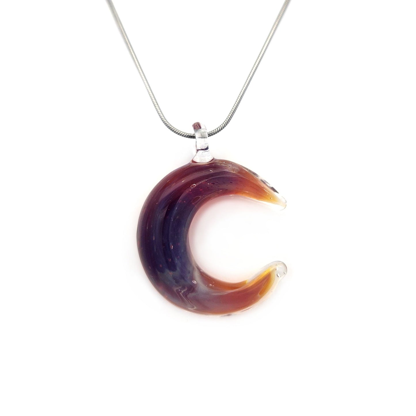 Glass Crescent Moon Pendant