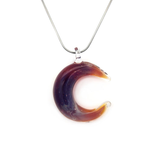 Glass Crescent Moon Pendant