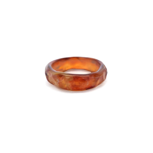 Orange Coral Glass Ring