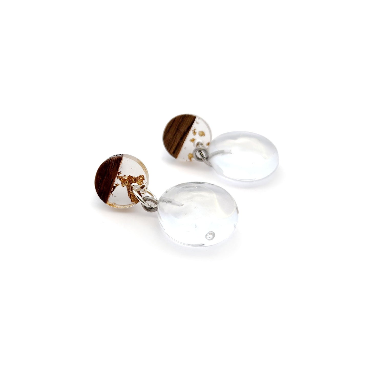 Glass Circle Drop Earrings