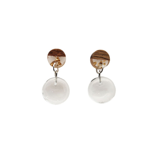 Glass Circle Drop Earrings