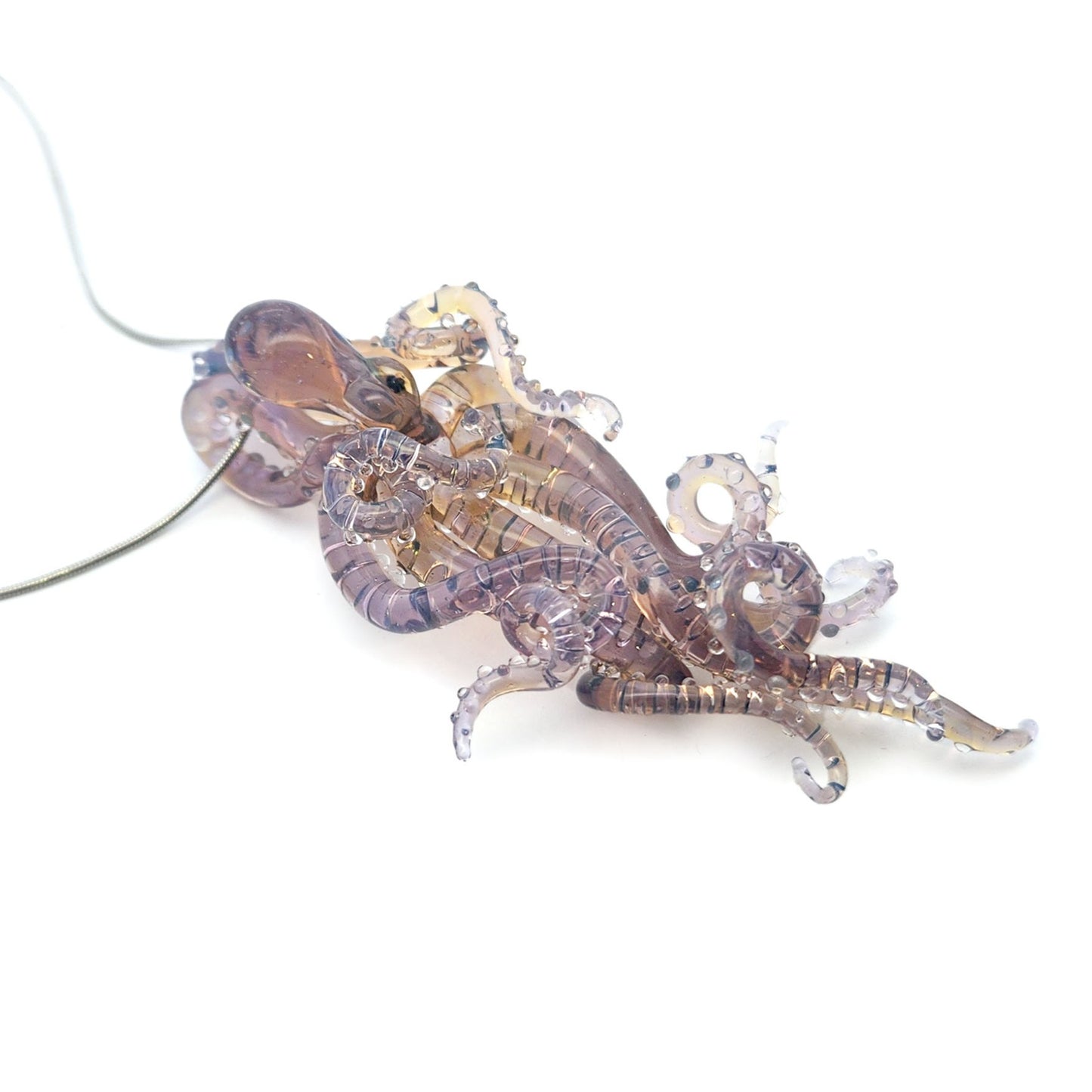 Purple Glass Octopus Pendant