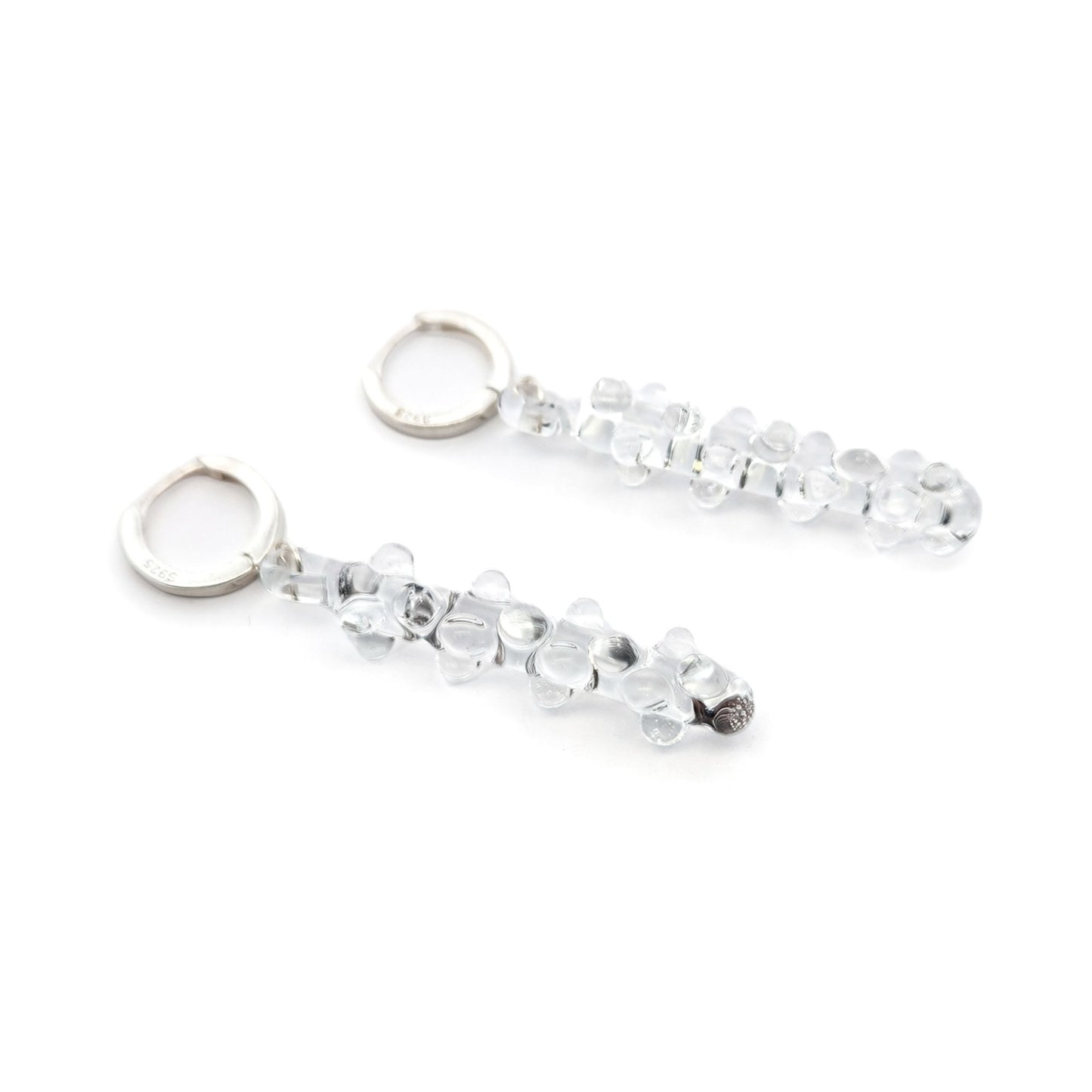 Clear Glass Drop Earrings
